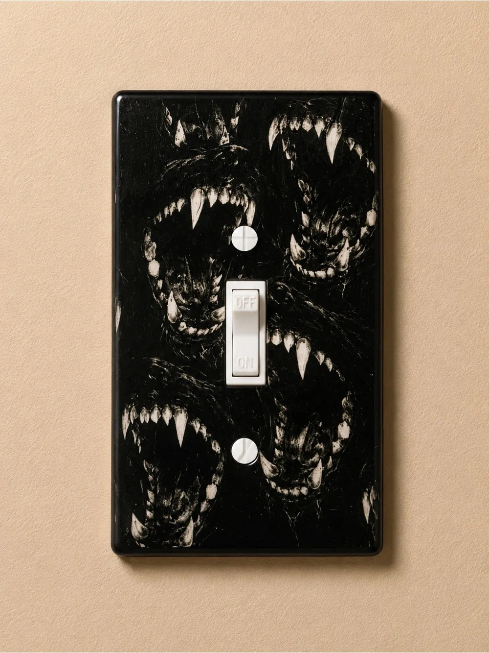 Black Monster Print Light Switch Cover Plate - Customized